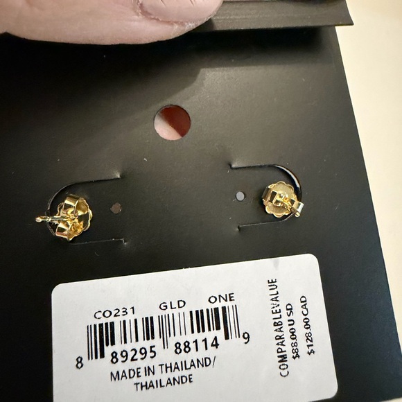 Coach Gold Interlocking Open Circle Pearl Huggie Earrings - Picture 2 of 2